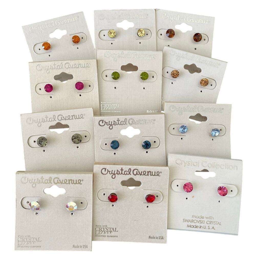 NWT 12x6mm Swarovski Crystal Earrings-AB, Siam, Rose, Montana, Lt Sapphire & etc - Picture 1 of 2
